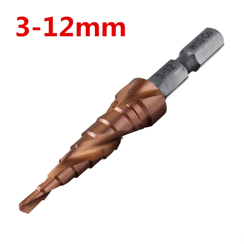 M35 5% Cobalt Step Drill Bit HSS-Co High Speed Steel Cone Hex Shank Metal Drill Bit Tool Set Hole Cutter For Stainless Steel