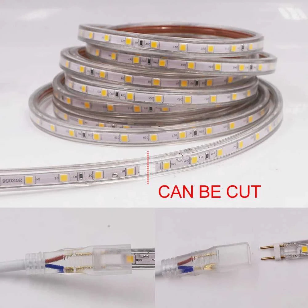 AC 220V LED Strip 60LEDs/m 5050 IP67 Waterproof Outdoor Decoration Red Green Blue Yellow White Flexible Ribbon Tape LED Strip The jack market .AU The jack market .AU Home $ 68 136:29;14:29#EU 220V;200007763:201336100;249:200006309#5m