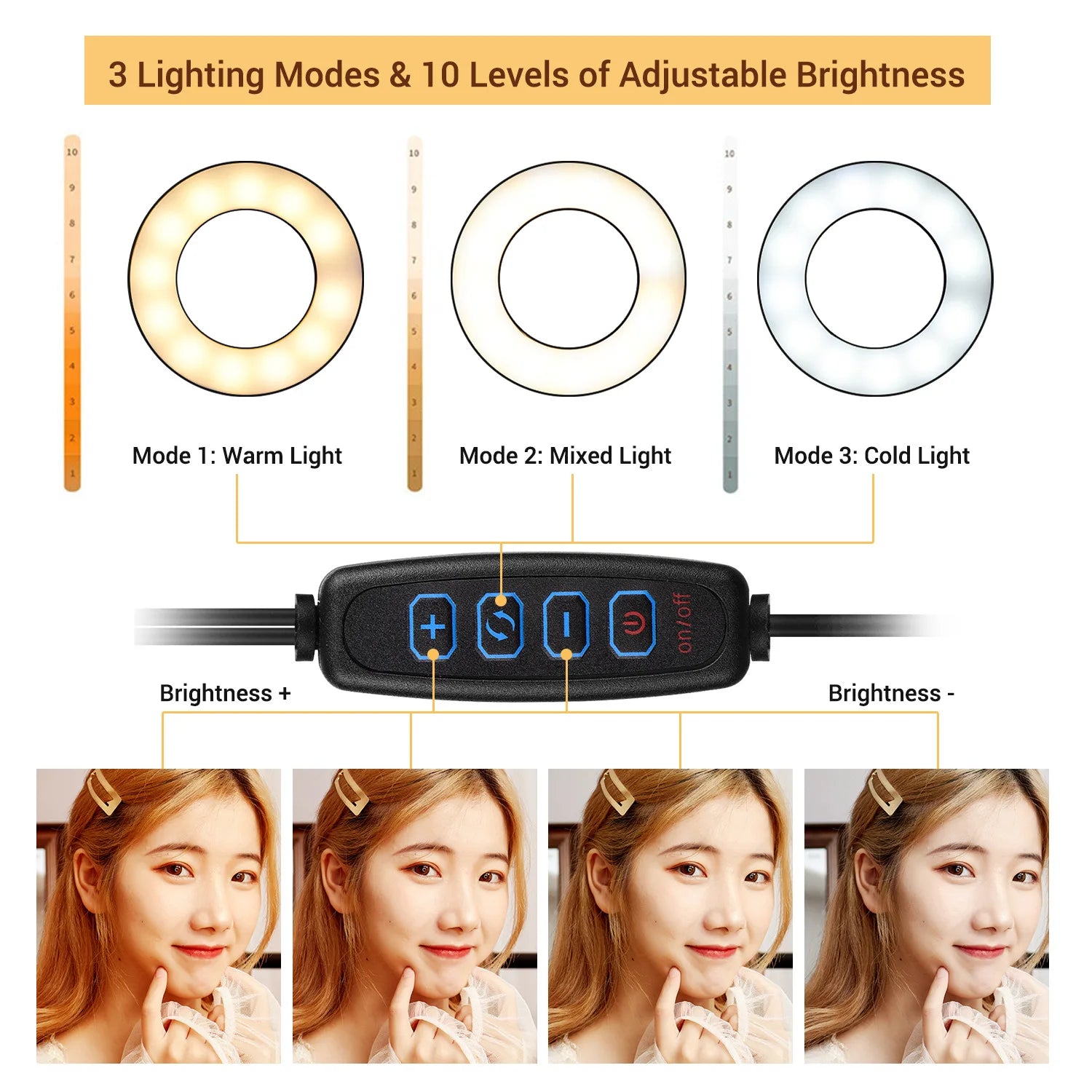 Selfie Ring Light With Long Arm Lazy Mobile Phone Holder Bracket Photography ringlight LED Light For Youtube tik tok Live Stream