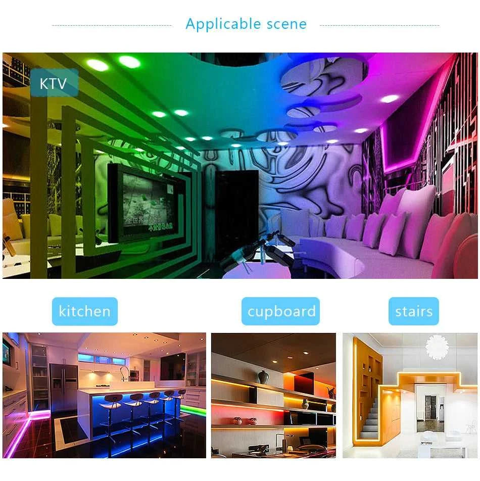 LED Strip DC 12V SMD 5050 Flexible Diode Ribbon Tape RGB 2835 Waterproof LED Light WIFI Remote Controller Works With Alexa Room The jack market .AU The jack market .AU Home $ 71 136:201455535#WIFI Controller Set;14:29#Non-Waterproof;200007763:201336104;249:200006306#SMD 5050;380:202452907#15m