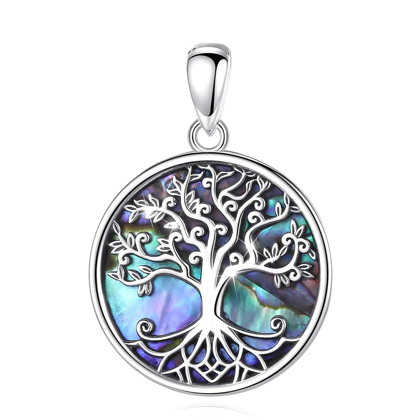EUDORA New 925 Sterling Silver Tree of Life Pendant Necklace Abalone Shell Jewelry Elegant Fashion Party Gift The jack market .AU The jack market .AU Jewellery & Chains $ 93 200000226:193#with 18 inch chain