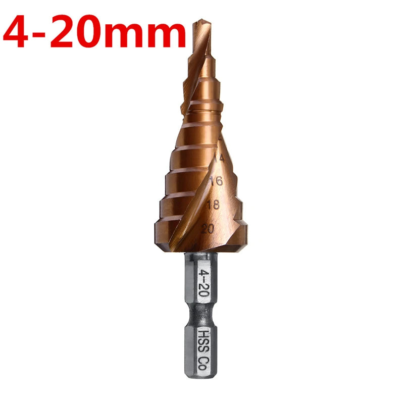 M35 5% Cobalt Step Drill Bit HSS-Co High Speed Steel Cone Hex Shank Metal Drill Bit Tool Set Hole Cutter For Stainless Steel