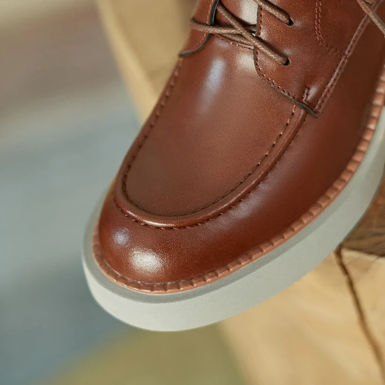 2024 Winter Women Shoes Genuine Leather Women Boots Platform Chunky Boots Women Solid Real Leather Women Shoes High Heel Boots