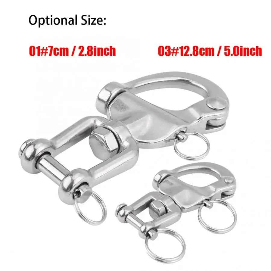 70mm/128mm 316 Stainless Steel Boat Marine Jaw Swivel Snap Shackle for Sailboat Spinnaker Halyard Accessories