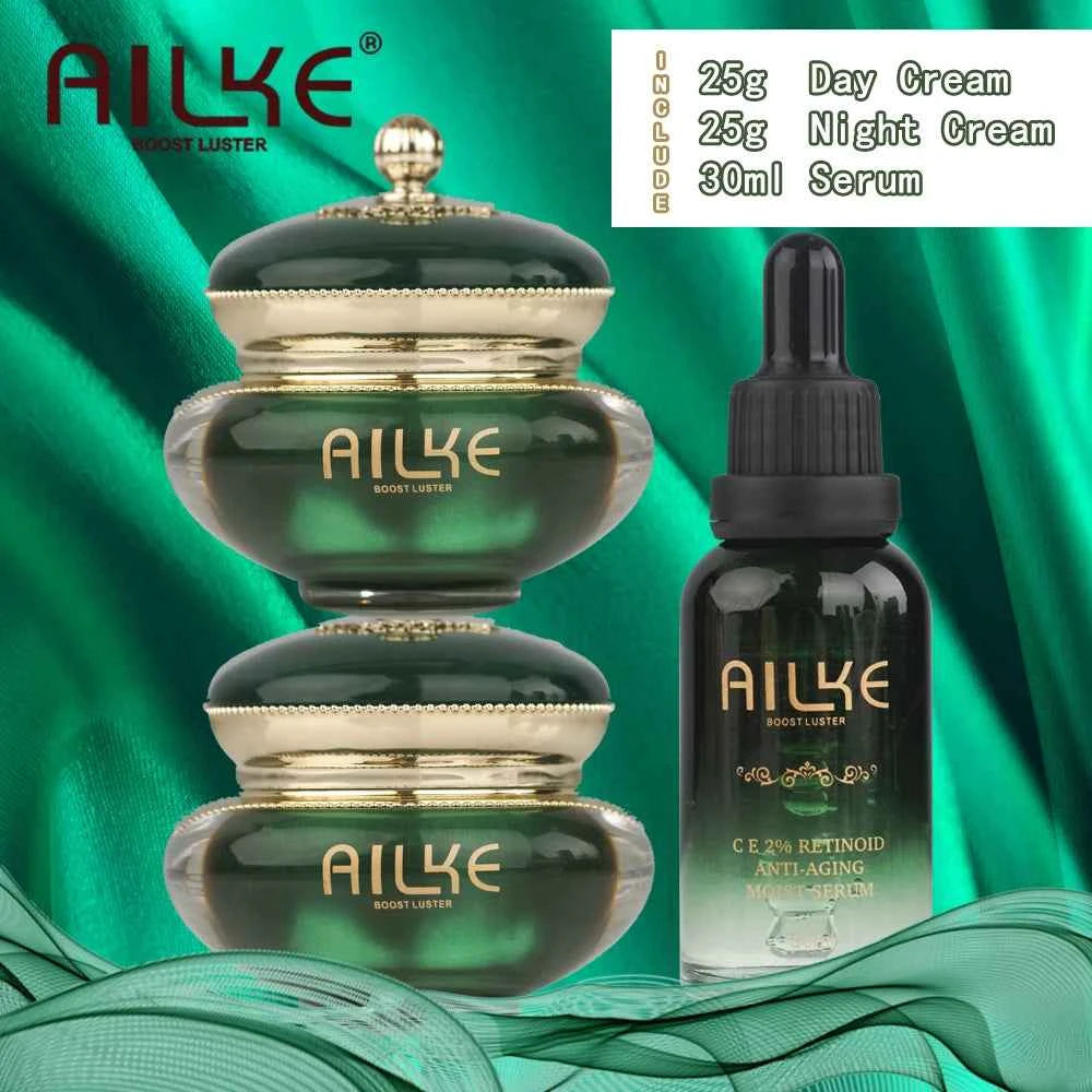 AILKE Retinol Brightening, Anti Wrinkles Cream, For Black, Dark, Brown, Caramel Skin, Lighten Skin Tone, Whitening Face Care Set