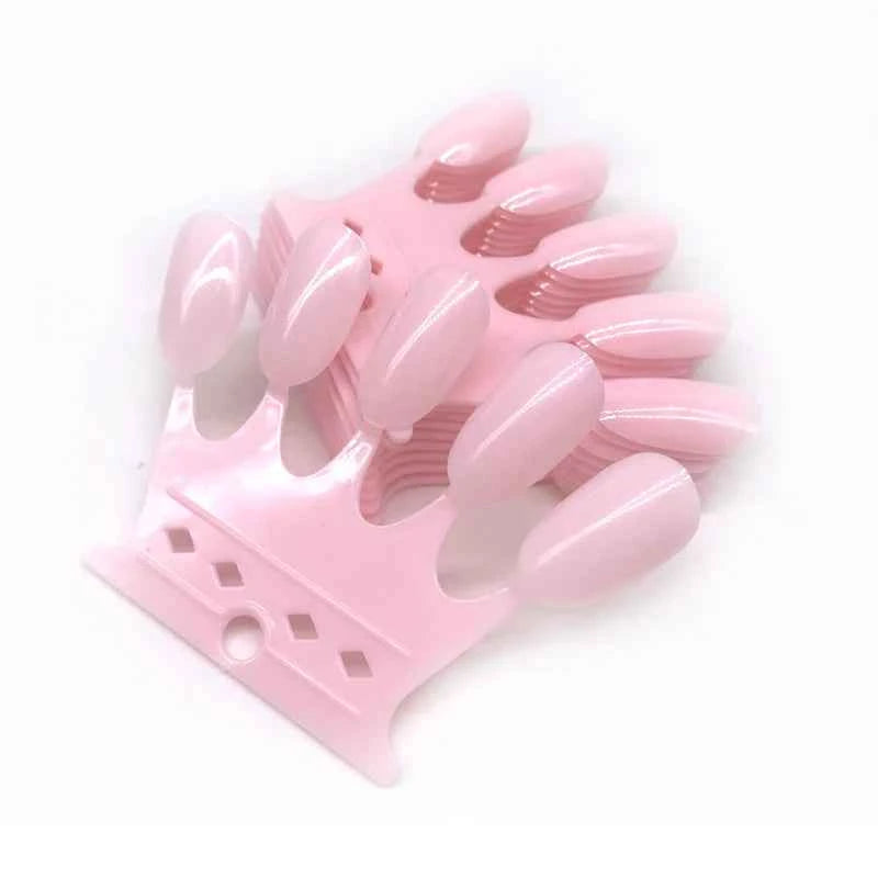 50 Tips Nail Art Display False Nail Tips Crown Fake Nails Polish Clear Nature Color Card Acrylic Practice Chart Palette Art Ring