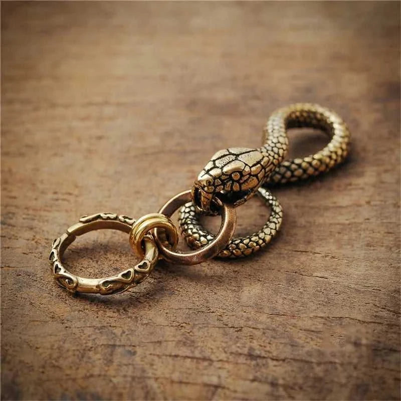 Handmade Pure Copper Zodiac Snake Keychains Pendants Vintage Brass Animal Python Waist Buckle Punk Men Women Car Key Chain Rings The jack market .AU The jack market .AU Jewellery & Chains $ 53 14:29#Snake A