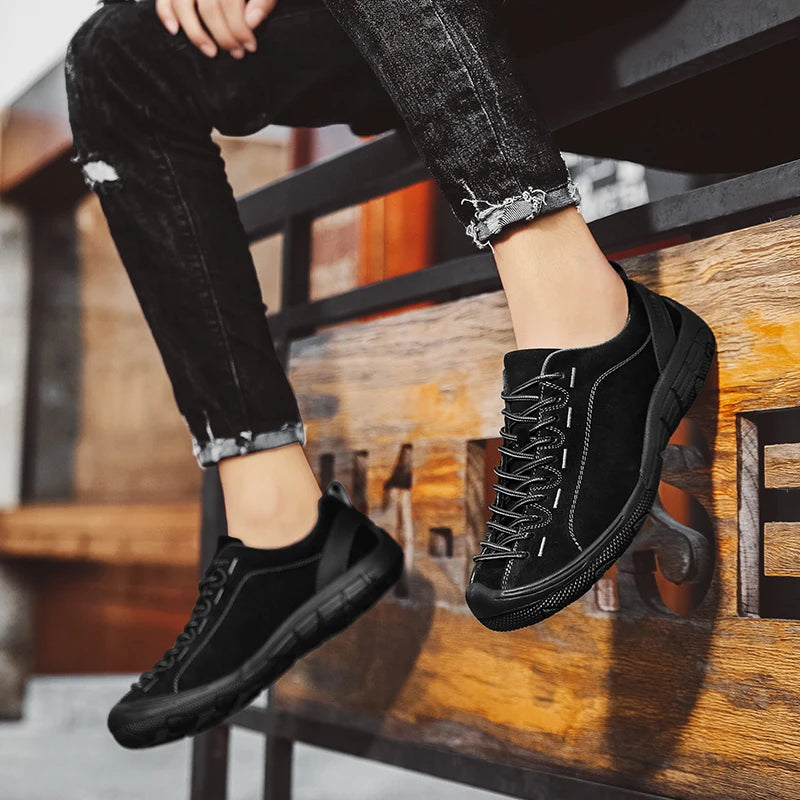 Genuine Leather Men's Shoes Outdoor Non-slip Sneakers Breathable Large Size Casual Shoes Fashion Flats Boat Shoes Men Loafers