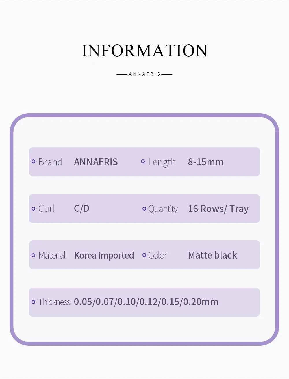 ANNAFRIS Premium Mink Eyelash Extensions - 5 Cases, 16 Rows, C/DD Curl for Stunning, Natural Volume