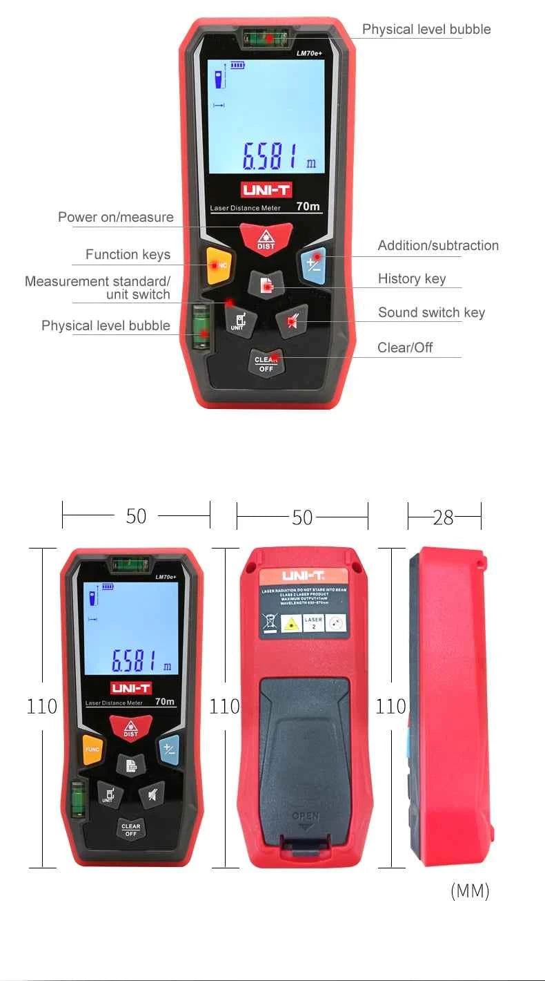 UNI-T Laser Rangefinder - Precision 70m & 150m Distance Measurement for Accurate Projects