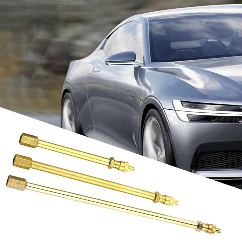 Brass Auto Tire Valve Extension Adaptor, Air Tyre Stem Extender Iation Stright Bore for Motorcycle, Bike, Mower and Scooter
