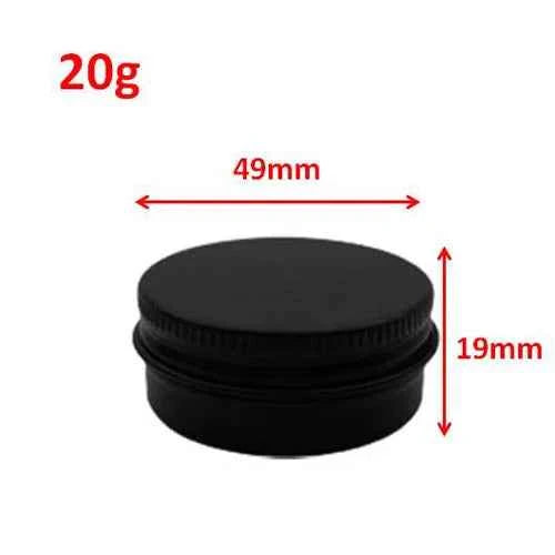 100Pcs Empty Black Aluminum Cream Jar  5g 10g 15g 30g 50g 60g 100g Pot Nail Art Lip Gloss Empty Cosmetic Metal Tins Containers