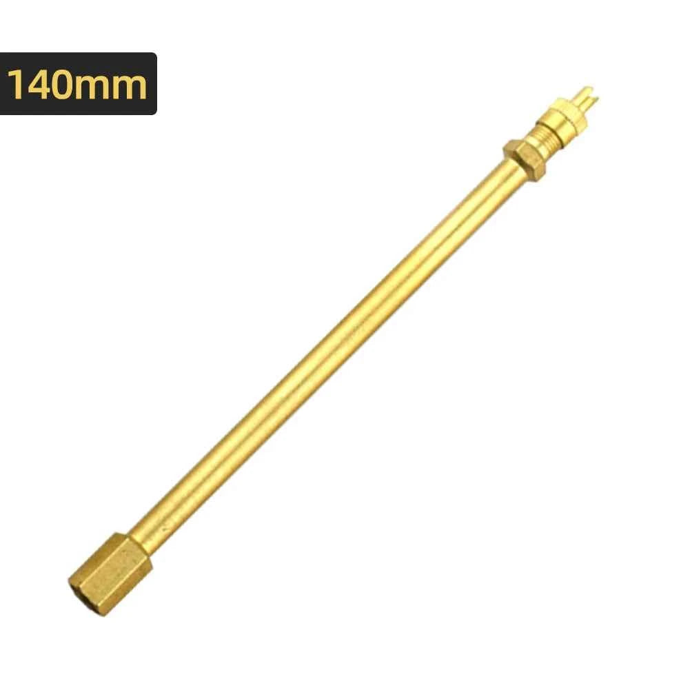 Brass Auto Tire Valve Extension Adaptor, Air Tyre Stem Extender Iation Stright Bore for Motorcycle, Bike, Mower and Scooter