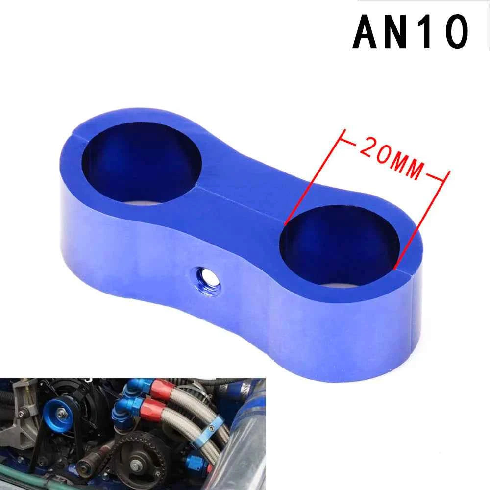 1PCS  Aluminum Billet Dual AN4 11MM/AN6 14MM/AN8 16MM/AN10 20MM Braided Hose Separator Clamp Cable Fastener RS-HR013