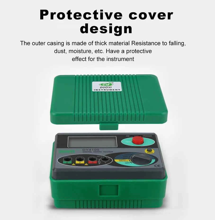 Digital Earth Ground Resistance Tester,0-2000 ohm Meter Earth Resistance Tester,Overload Protection AC Ground Voltage Meter