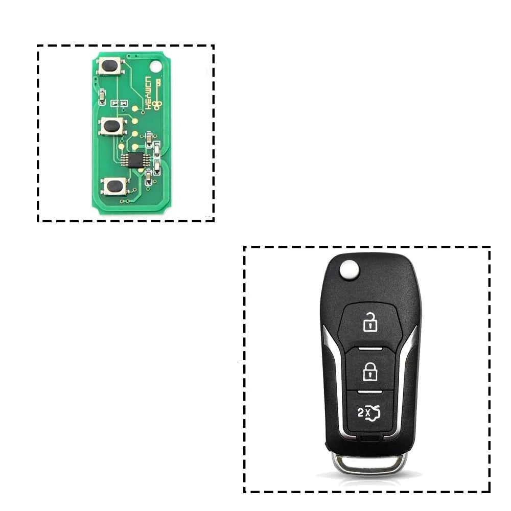 Dandkey 433MHz 4D60 4D63 Chip 3 Buttons Flip Modified Remote Control Car Key For Ford Focus 2 3 Mondeo Fiesta Key Fob HU101 Case