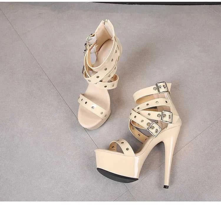 2025 Mclubgirl 8661 Series 15cm Heel 4.5cm Platform 8 Model Rivet Pull ROMAN SANDALS Quick Sell High Heels 15cm LFD The jack market .AU The jack market .AU Step Up Your Style: Trendy Shoes for Every Occasion! $ 86 14:771#15CM-Apricot;200000124:200000898