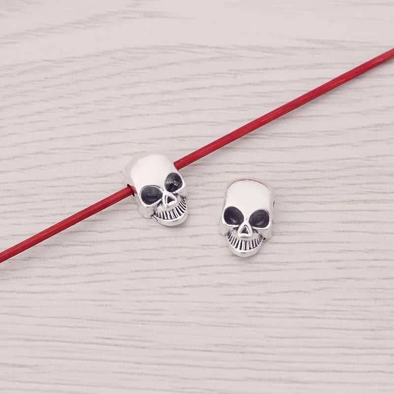 50 x Antique Gold Color Skull Heads Spacer Beads Metal Alloy Charms For DIY Fashion Bracelet Jewelry Making Findings The jack market .AU The jack market .AU $ 51 14:350853#Antique Silver
