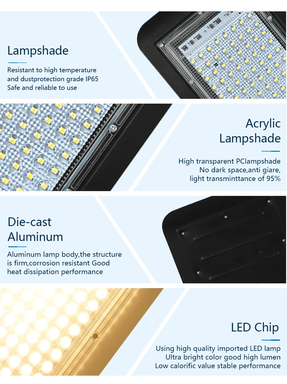 LED Street Lamp 100W AC 110V 220V 230V 240V Outdoor Floodlight Spotlight IP65 Waterproof Garden Road Street Pathway Pole Lights - Jack market 1988Jack Market 1988