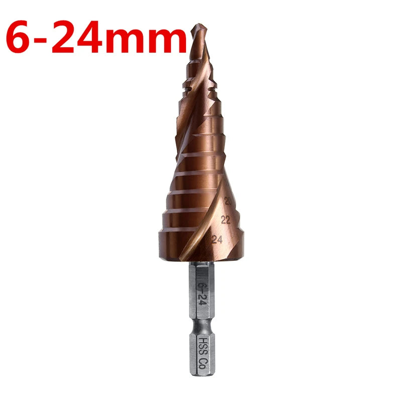 M35 5% Cobalt Step Drill Bit HSS-Co High Speed Steel Cone Hex Shank Metal Drill Bit Tool Set Hole Cutter For Stainless Steel