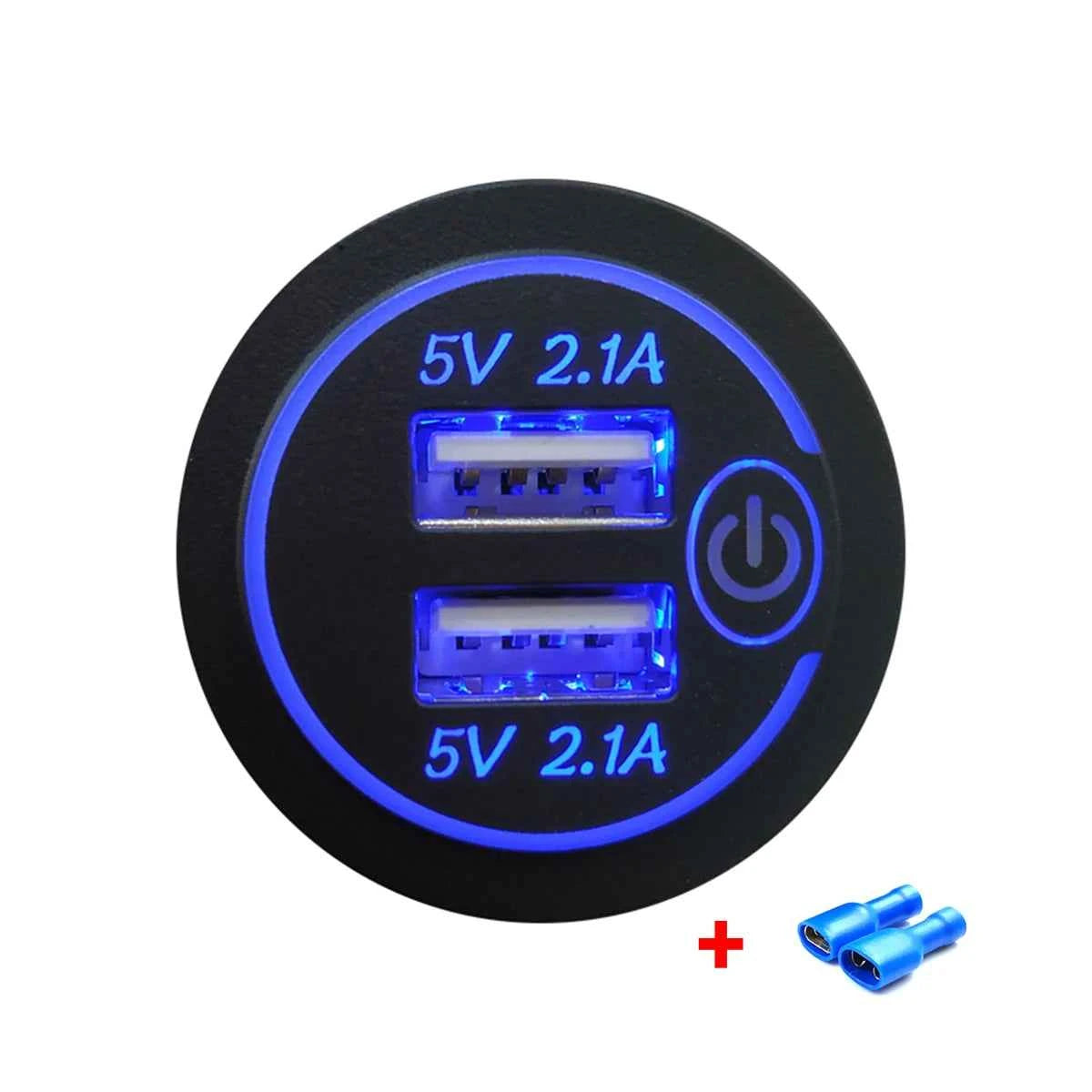 4.2A Dual USB CarCharger Socket Fast Charging Power Outlet Adapter with Touch Switch for Sedan Motorcycle Truck RV Boat