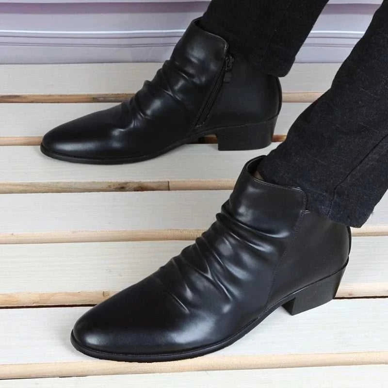 Fashion Genuine Leather Men Ankle Boots High Top Zip Suit Shoes Black Dress Boots Spring Autumn Leather Shoes Men Leather Boots The jack market .AU The jack market .AU Step Up Your Style: Trendy Shoes for Every Occasion! $ 106 14:193;200000124:200000338