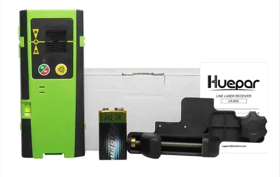 Huepar Laser Detector - Digital Receiver with Three-Side LED Display & Pulse Mode for Precision Leveling