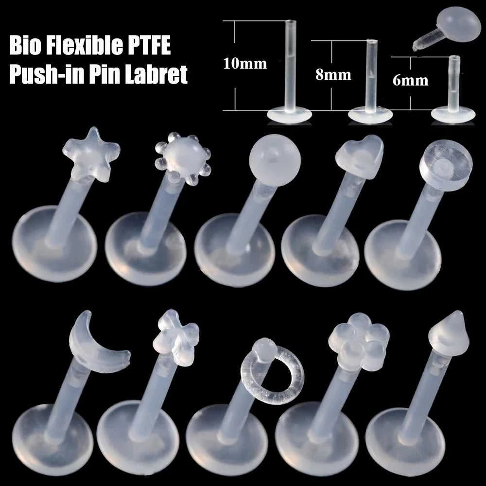 10pcs Bio Flexible PTFE Push-in Pin Labret Retainer Bead Flesh Color Earring Lip Ring Stud Fashion Body Piercing Jewelry The jack market .AU The jack market .AU Jewellery & Chains $ 47 200000783:175#1.2x8x3mm;200001033:200003763#Clear-Cone;200007763:201336100