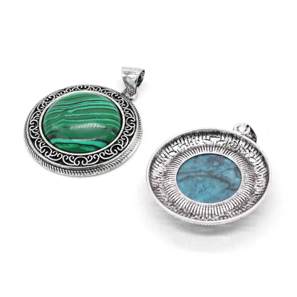 Natural Stone Abalone Shell Charms Round Lapis Lazuli Tiger Eye Pendant for Jewelry Making DIY Necklace Accessories Size 38x42mm The jack market .AU The jack market .AU Jewellery & Chains $ 52 200001033:200004862#Black Shell