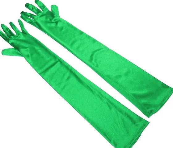 Bridal Elegance Elbow-Length Satin Gloves - Multi-Color, Stylish & Affordable Wedding Accessories