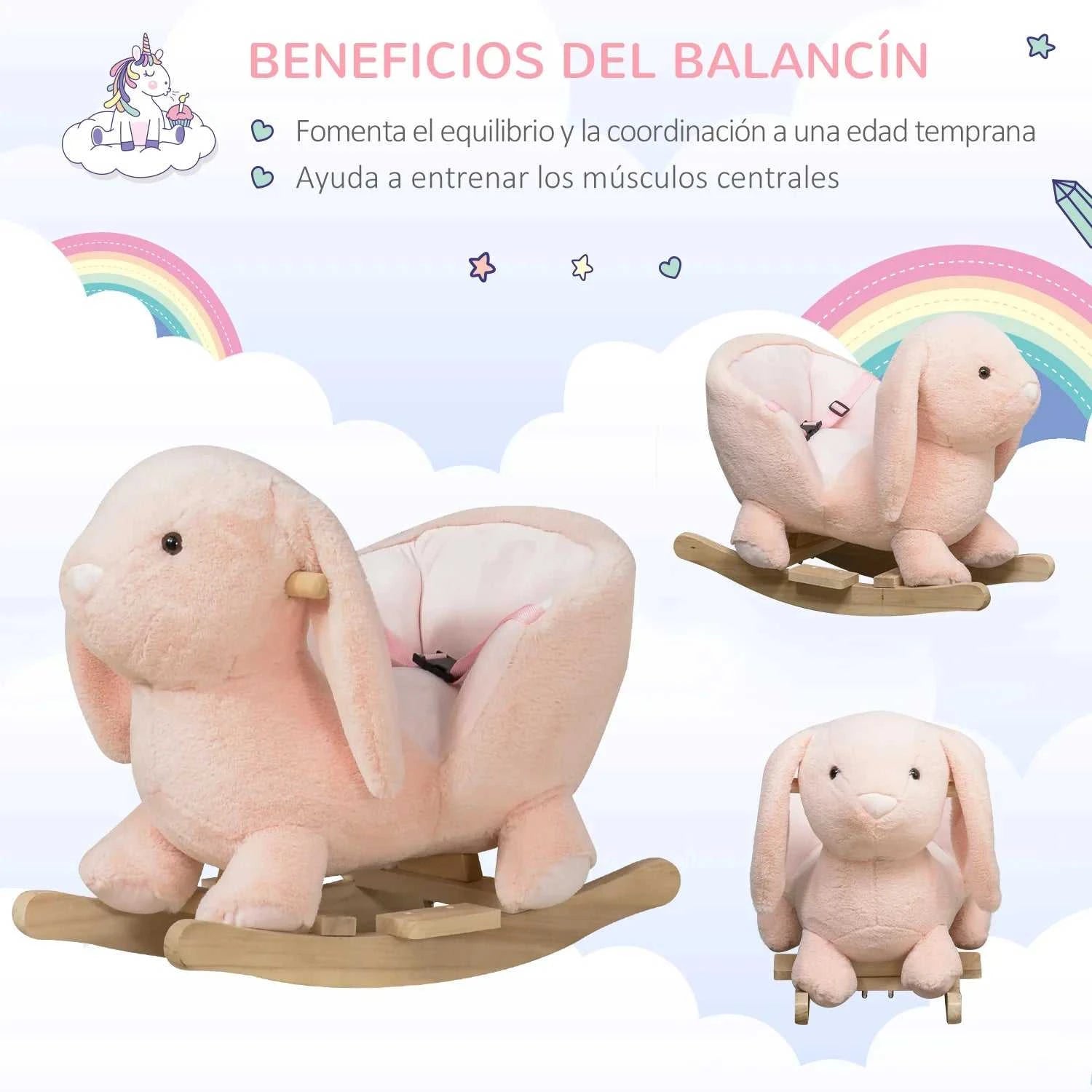 Homcom Rocking Horse Rabbit for Babies 18-36 Months with Sound and Belt The jack market .AU The jack market .AU Little Wonders $ 155 200007763:201336104