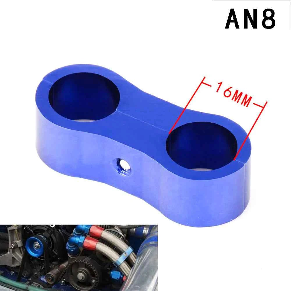 RS-HR Aluminum Billet Dual Hose Separator Clamp - Fits AN4, AN6, AN8, AN10 - Secure Your Braided Hoses with Style