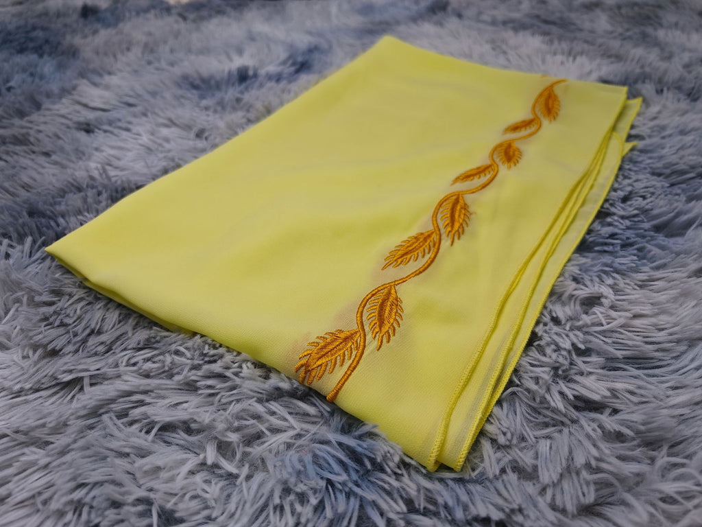 Women's Embroidery Abaya with Scarf – 2-Piece Muslim Dress Set