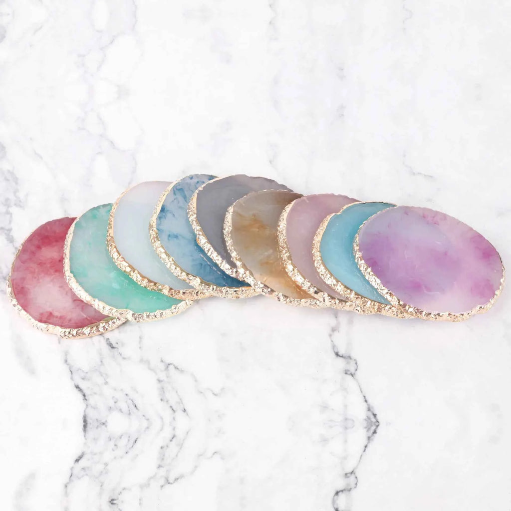 1PC Round Resin Agate Stone Nail Art Palette False Nail Tips Mixing Color Drawing Pallet Gel Polish Display Shelf Manicure Tool