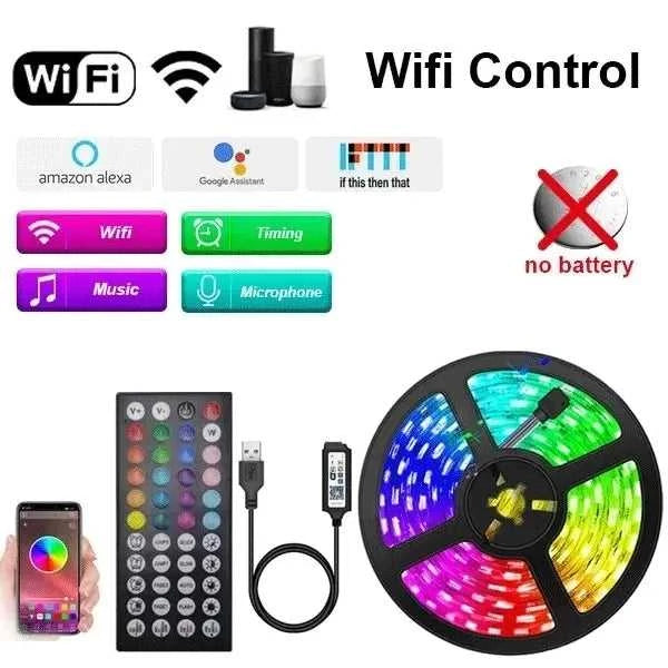 Smart Led Lights Strips 5V 5050 Rgb Ice String Fairy Lights Bar Lighting Bluetooth App Control Adhesive Usb Led Ribbon Tape Lamp The jack market .AU The jack market .AU Home $ 74 136:9131281595#24KEY Bluetooth;200007763:201336100;249:200006305#None Waterproof;380:200746124#30m-1181.1Inch