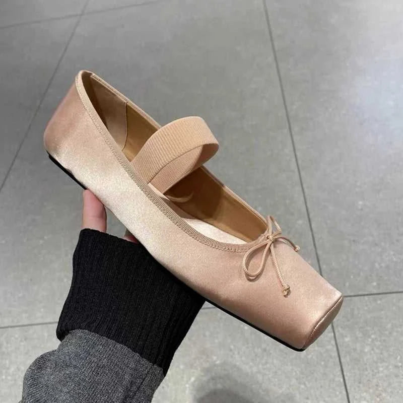 sweet pink silk flat shoes woman square toe bowtie ballet flats silver leather mary janes shoes elastic band moccasions women The jack market .AU The jack market .AU Step Up Your Style: Trendy Shoes for Every Occasion! $ 79 14:771#silver;200000124:200000333