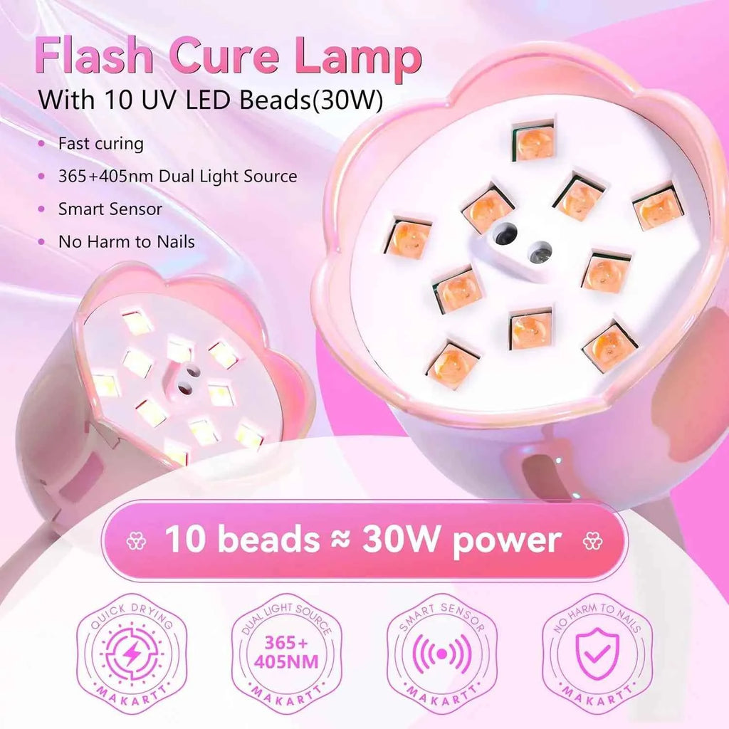 Makartt Mini UV LED Nail Lamp - Rechargeable & Fast-Curing Gooseneck Design for Perfect Gel Nails at Home