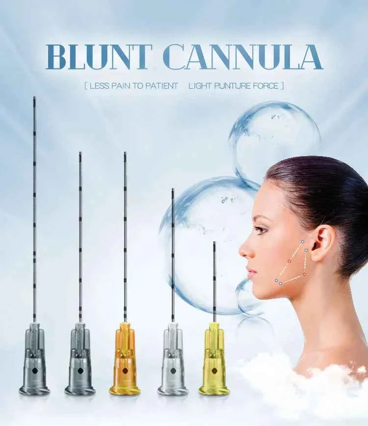 50pcs Micro Tip Blunt Cannula for Filler 18G 20G 21G 22G 23G 25G 27G 30G Disposable Sterile Nose/Lip Micro Cannula
