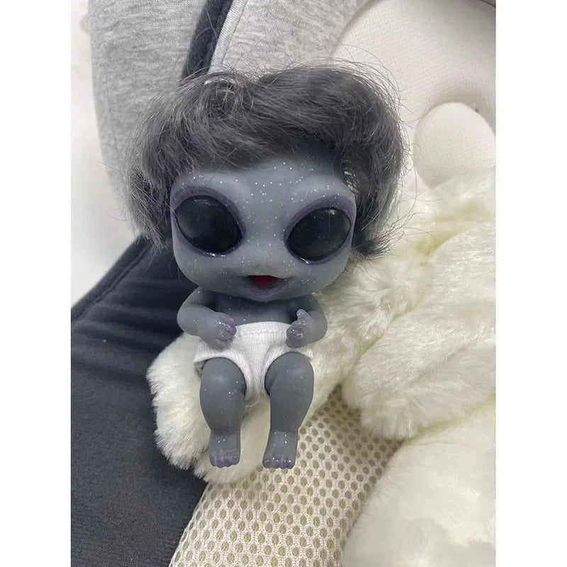 5inch Mini Baby Doll Reborn Dolls Lifelike Solid Soft Silicone Alien Baby Stretchable Doll Children Toy Reborn Gift