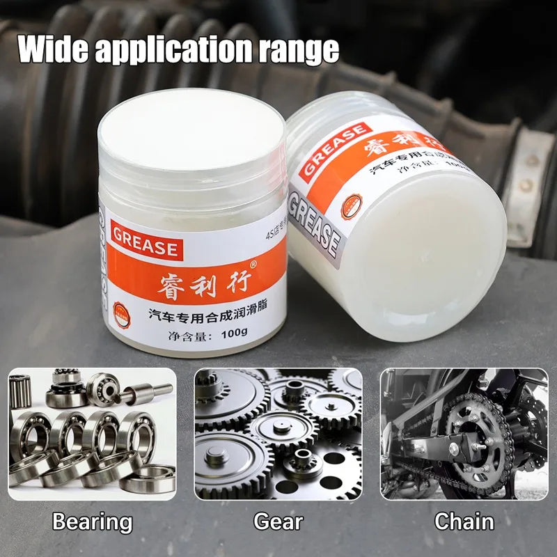 100G Cars Lubricating Grease Gear Oil Grease Waterproof Strong Adhesion Lubricant for Mechanical Engines Maintenance Accessories