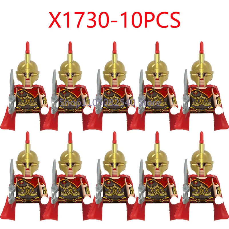MOC Military Soldier Movie Character Building Blocks Accessories Medieval Castle Knight Helmet Shield Mini Brick Gift Toy E008
