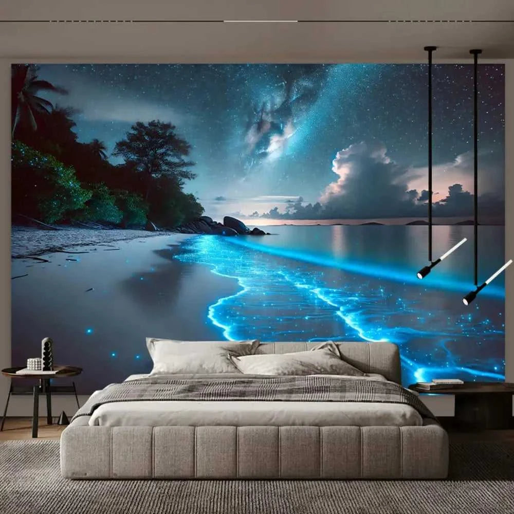 VIKAMA Fluorescent Beach Night Scene, Aesthetic Tapestry, Multi-Purpose Holiday Decor, Bedroom, Office, Living Room Home Decor The jack market .AU The jack market .AU Home $ 46 14:200004889#BU-1;5:200844600#180x235cm(5.9X7.7FT