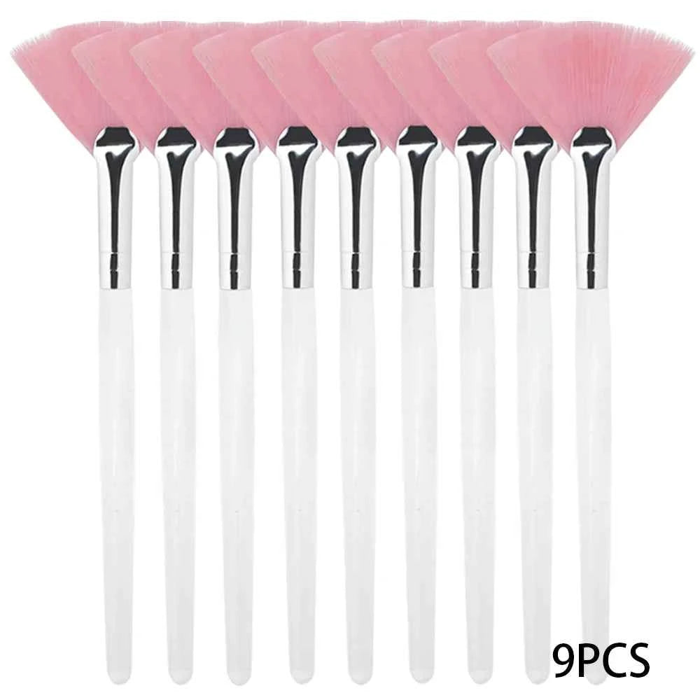 3/9 Pieces Facial Fan Mask Brushes Soft Mask Brush Applicator Esthetician Facial Mask Brushes For Women Girls Cosmetic Tools