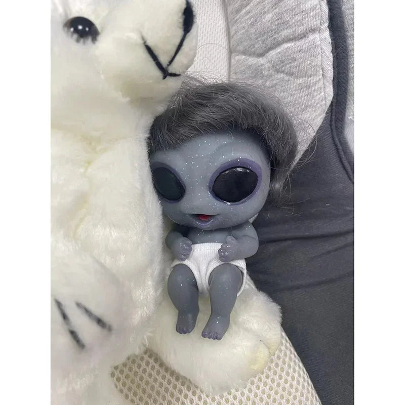 5inch Mini Baby Doll Reborn Dolls Lifelike Solid Soft Silicone Alien Baby Stretchable Doll Children Toy Reborn Gift