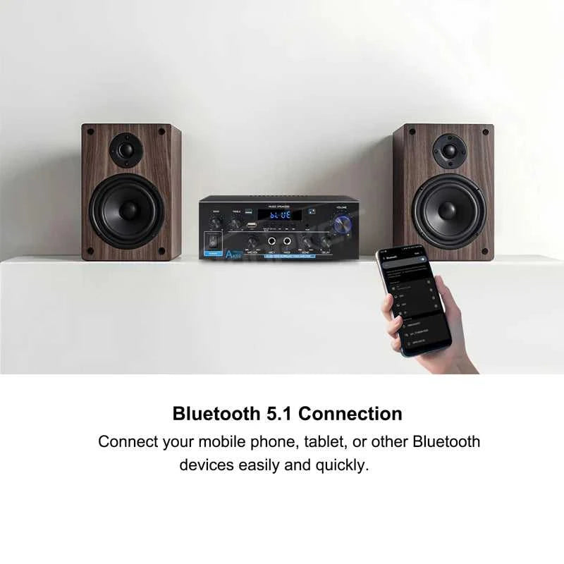 Woopker Amplifier AK55 900W Max 2.0 Channel Rated 70W+70W Bluetooth Audio Hifi AMP Karaoke Music Player Support 110V 220V 12V The jack market .AU The jack market .AU Accessories Electronics $ 111 14:618#EU Plug