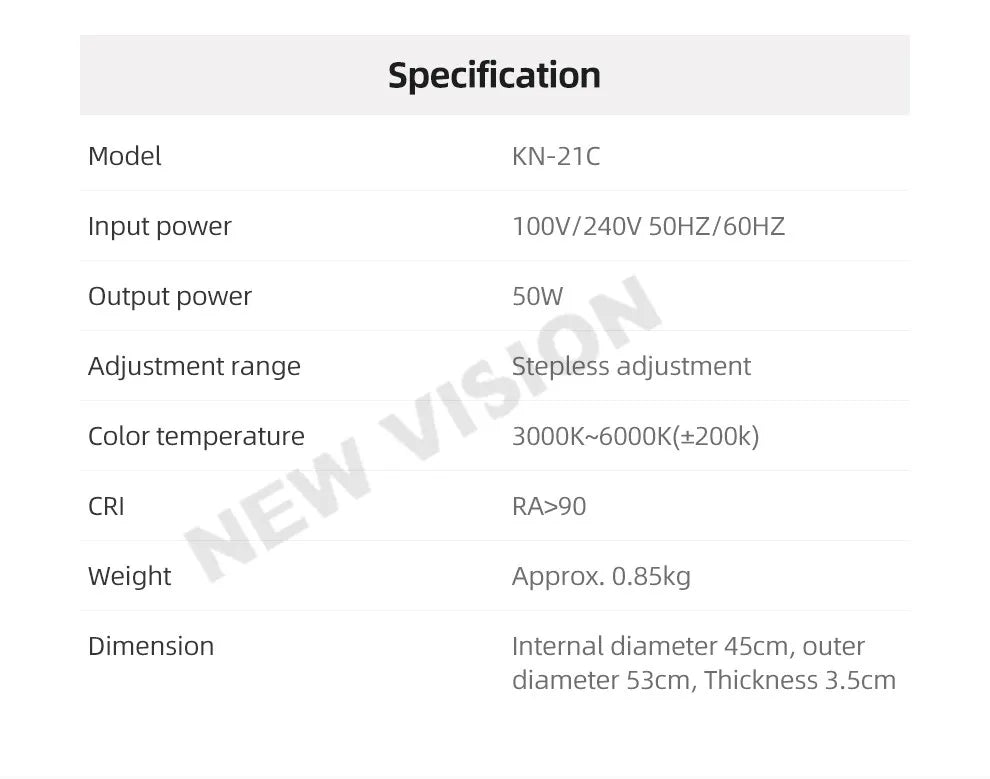 AMBITFUL 18" 21" 50W LED Ring Light Annular Lamp Bi-color 3000K-6000K  + Remote Control for Video YouTube Ringlight Makeup Light