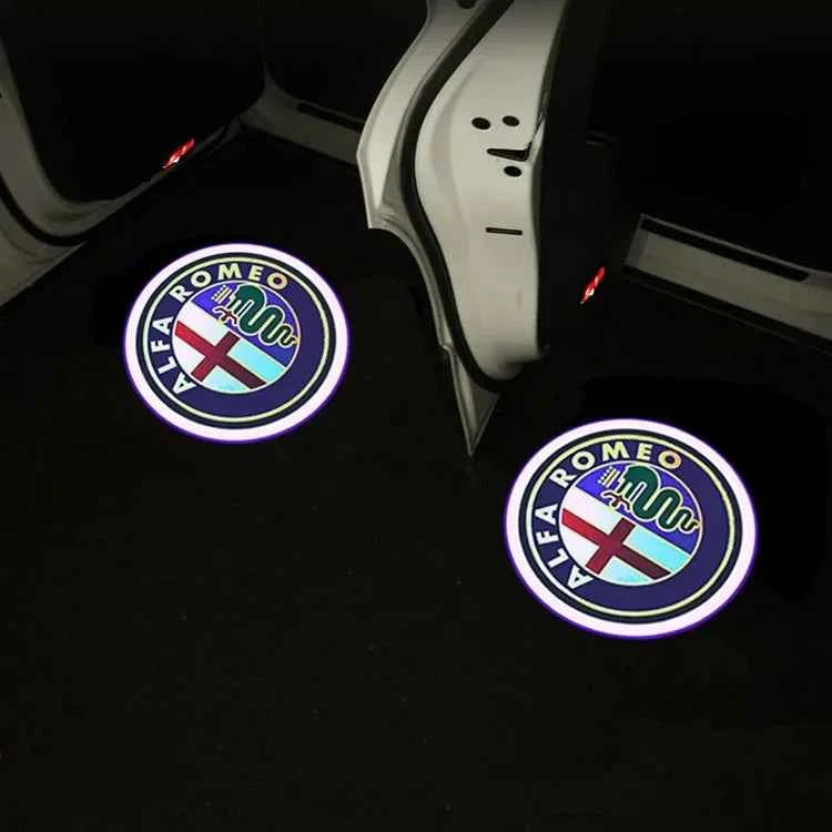 2pcs FOR Alfa Romeo LED Car Door Welcome Light Logo Projector Giulia Giulietta Mito Stelvio Brera 147 156 159 car-styling