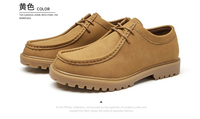 New 2025 Spring Autumn Outdoor Men's Walking Shoes Men Durable Sole Casual Loafers Male Fashion Cow Leather Footwear