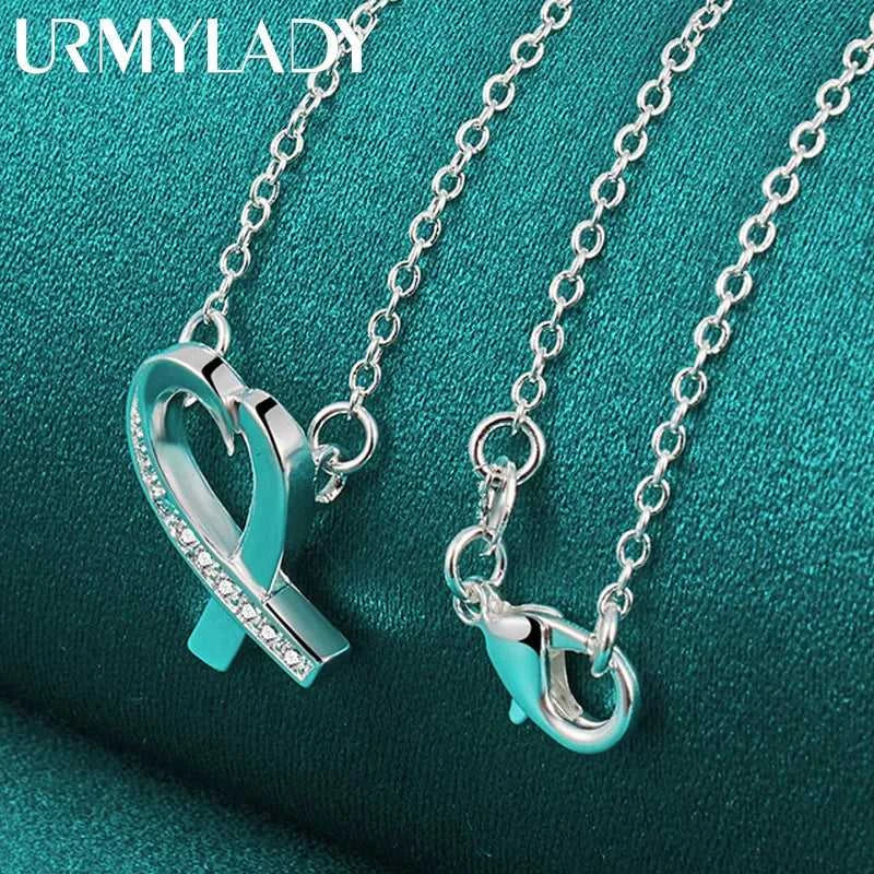 URMYLADY 925 Sterling Silver Heart AAAAA Zircon 18 Inch Pendant Necklace For Women Wedding Engagement Fashion Jewelry Gifts The jack market .AU The jack market .AU Jewellery & Chains $ 56 200000639:200661028