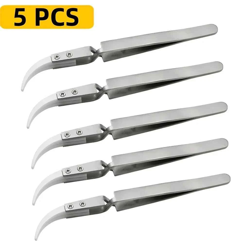 Ceramic Precision Tweezers - Anti-Static, Acid Resistant, Stainless Steel for Electronics Repair